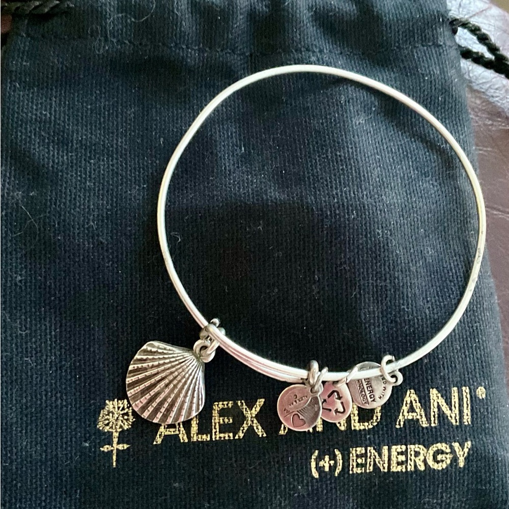 Alex and Ani Silver Seashell Charm Bracelet